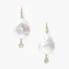Chan Luu Earrings^White Pearl And Diamond Teardrop Earrings