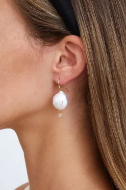 Chan Luu Earrings^White Pearl And Diamond Teardrop Earrings