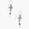 Chan Luu Earrings^White Pearl And Iolite Silver Dagger Earrings