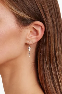 Chan Luu Earrings^White Pearl And Iolite Silver Dagger Earrings