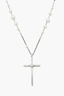 Chan Luu Necklaces^White Pearl And Silver Rosary Necklace