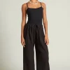 Chan Luu Bottoms^Wisteria Embroidered Pant Caviar