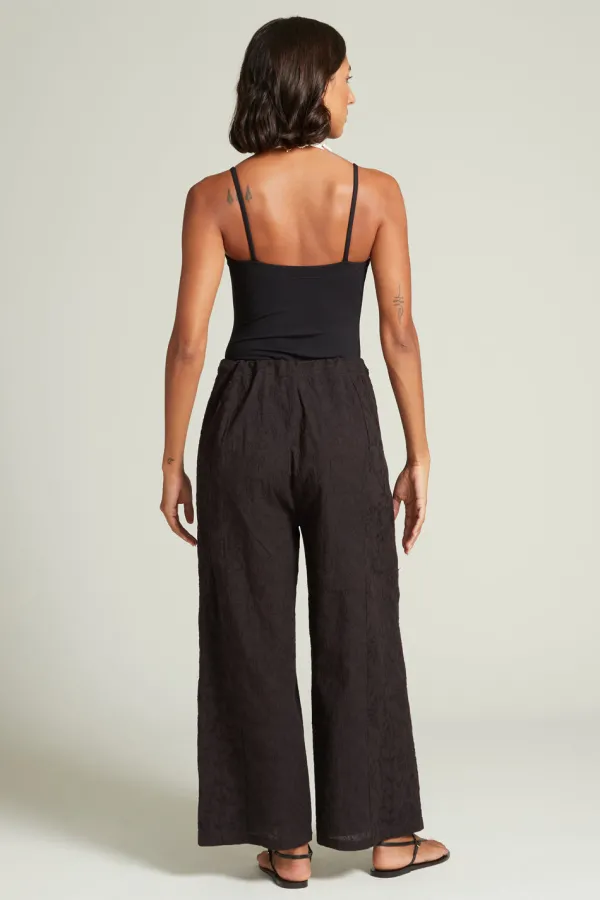 Chan Luu Bottoms^Wisteria Embroidered Pant Caviar