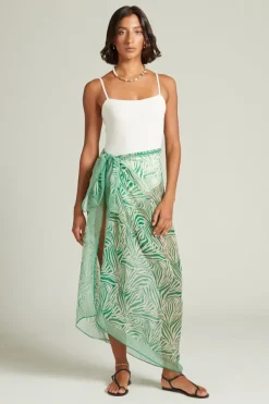Chan Luu Bottoms^Zebra Print Sarong Verdant Green